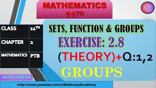 11TH CLASS MATHS CH2 EX 28 THEORY Q1 2 GROUPS lecture 37 [upl. by Silisav]