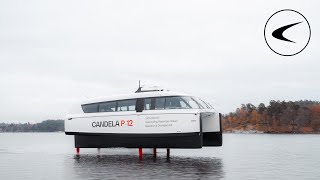 Candela P12 taking off  100 electric hydrofoiling passenger vessel [upl. by Akiemehs603]