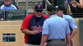 NYYMIN Gardenhire ejected arguing for balk call [upl. by Ordway291]