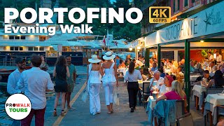 Portofino Italy Evening Walk 2023  4K 60fps with Captions [upl. by Trotter501]