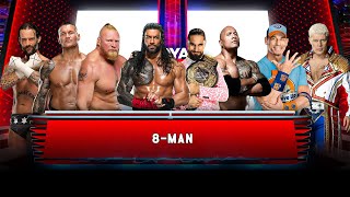 WWE 2K23  Roman Reigns vs The Rock vs Brock Lesnar vs Cena vs Orton vs Rollins vs Punk vs Rhodes [upl. by Enelloc]