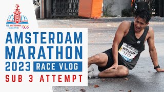 Amsterdam Marathon 2023  Sub 3 Attempt  Race Vlog [upl. by Monty769]