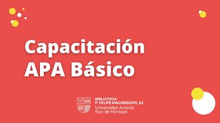 Capacitación de APA Básico [upl. by Haveman303]