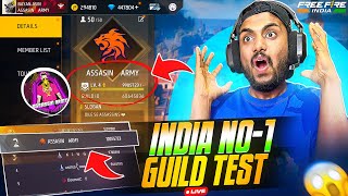 LIVE V BADGE GUILD TEST ASSASSINS ARMY IS LIVE Free Fire india 10000000 Subscribers challenge [upl. by Elaine]