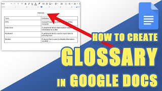 TUTORIAL How to CREATE a GLOSSARY in GOOGLE DOCS [upl. by Roxane996]