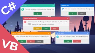 Create a Custom MessageBox  C Visual Basic VBNET amp WinForms  Modern Flat UI [upl. by Cirala]