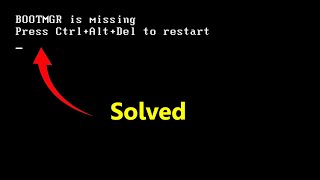 How to Fix BOOTMGR Is Missing Error  Solved [upl. by Ayokal]