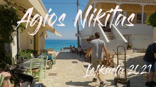 Lefkada 2021  Agios Nikitas village Walking Tour 4K [upl. by Peddada]