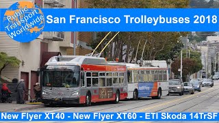 Trolleybuses in San Francisco 2018 Skoda amp New Flyer [upl. by Electra]