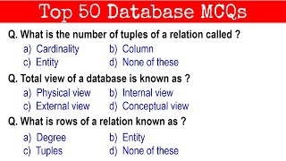 Top 50 Database MCQs  Database Questions and Answers  Part 3 [upl. by Hoye]