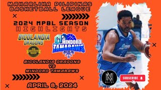 MPBL HIGHLIGHTS BICOLANDIA ORAGONS VS MINDORO TAMARAWS APRIL 8 2024 [upl. by Sedgewinn255]