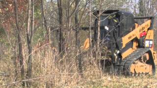 Wildy Inc Tree Mulching with CAT 299D and 415 mulcher [upl. by Strepphon344]