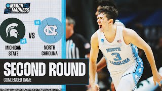 North Carolina vs Michigan State  Second Round NCAA tournament extended highlights [upl. by Ahseile]