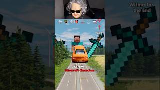 Cars vs Minecraft Characters 😂❌ BeamNGDrive shorts minecraft beamngdrive [upl. by Adiuqram]