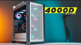 Corsair 4000D Airflow White Case Review  The Nicest Case Yet [upl. by Cottle]