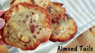 Almond Tuile Recipe  How to Make Crispy Almond Tuile Cookies  Almond Cookies [upl. by Ilona22]