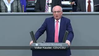 Generalaussprache zur Regierungspolitik  Volker Kauder CDUCSU [upl. by Nolan703]