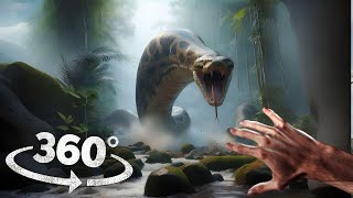 360° Titanoboa Snake Chase on Snake Island VR 360 Video 4K Ultra HD [upl. by Attelrahs]