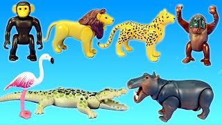 PLAYMOBIL Jungle Zoo Wild Animals Pond Area Building Set Build Review [upl. by Eydie618]