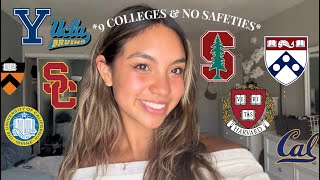 COLLEGE DECISION REACTIONS Stanford Harvard Ivies UCs amp NO SAFETIES [upl. by Yenwat421]