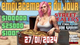 GTA Online  Emplacement des coffres épave malles dealers caches Gun Van 270124 [upl. by Madelene553]