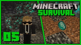 Minecraft  pierwsze diamenty inne rudy i kilof diamentowy  Minecraft 119 Survivalowy Poradnik 05 [upl. by Arbua17]