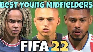 FIFA 22 Best Young Midfielders  Wonderkids with Real Face  Best Midfielders Career Mode [upl. by Ambur]