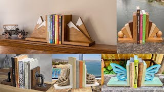 Unique wooden bookends ideas for book lovers  Book holders book stands  DIY wooden projects [upl. by Airbas]