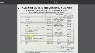 AMU Admission 2024 Exam Date आया 🔥Aligarh Muslim University Admission 2024AMU Entrance Exam 2024 [upl. by Amarillas499]