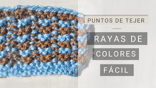 Punto dos colores para hacer rayas ☞ Tejiendo Fácil y Bien con Lucila [upl. by Ecinehs]