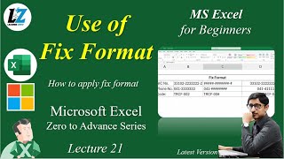 21 How to use Fix Format in Microsoft Excel  Free Course in Urdu  Hindi excel learning teacher [upl. by Ardyce]