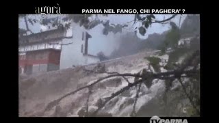 ALLUVIONE A PONTE ROMANO SALUMIFICIO ALLAGATO  Agorà Tv Parma 21102014 [upl. by Ellek]