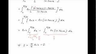 Find the integral of ln1  tanx between the limits 0 and PI4 [upl. by Zinn]