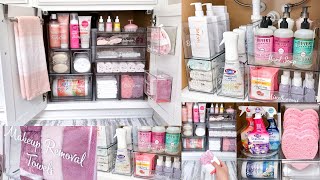 ULTIMATE BATHROOM ORGANIZATION  Satisfying Clean and Bathroom Restock Organizing on A Budget [upl. by Varien]