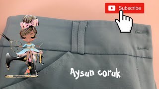 How to with aysun‼️Pantolon beli daraltma tekniği 👖trousers fix pantolon dikişdersi kapadokya [upl. by Hermine]