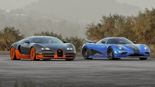 Koenigsegg Agera R VS Bugatti Veyron Super Sport 30300 KMH Acceleration Comparison [upl. by Delaryd]