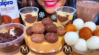 ASMR MAGNUM CARAMEL CHEESECAKE GULAB JAMUN  RASGULLA CHOCOLATE PROFITEROLE MASSIVE Eating Sounds [upl. by Schroder589]