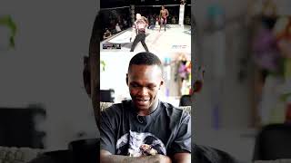 Israel Adesanya reacts to winning his FIRST mma title ufc305 adesanya mma laststylebender [upl. by Eronel]