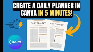 How to create a printable daily planner in Canva to sell on Amazon KDP or Etsy [upl. by Aiciles]