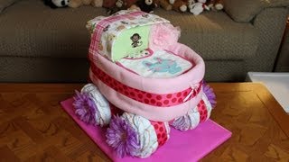 Baby Carriage Diaper Cake How To Make [upl. by Pru209]