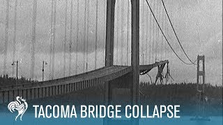 Tacoma Bridge Collapse The Wobbliest Bridge in the World 1940  British Pathé [upl. by Ijat774]