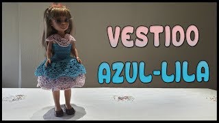 Vestido AzulLila para muñeca Nancy [upl. by Osman]