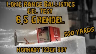 65 Grendel 500 Yard Ballistics Gel Test  123gr Hornady SST [upl. by Aulea]