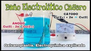 BAÑO ELECTROLÍTICO CASERO  GALVANOPLASTIA  ELECTROQUÍMICA EXPLICADA [upl. by Longerich]