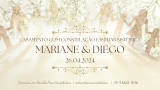 Cerimônia Online de Casamento com Constelação Familiar Sistêmica  Mariane amp Diego 26042024 [upl. by Eyla]