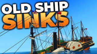 Old Ship Sinks  Stormworks Build and Rescue [upl. by Nylkoorb]