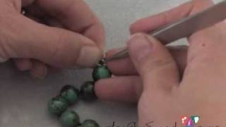 How to Attach clasps to knotted strands [upl. by Lamonica]