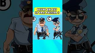 Seuls 10 trouvent Qui est le vrai Policier🚨 short [upl. by Leamhsi]