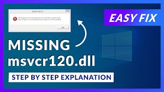 msvcr120dll Missing Error  How to Fix  2 Fixes  2021 [upl. by Nylirret456]