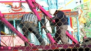 CARNIVAL WORKERS DISMANTLING RIDES [upl. by Diarmid]